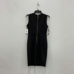 NWT Womens Black Sleeveless Round Neck Back Zip Sheath Dress Size 4 alternative image