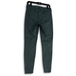 Womens Green Denim Dark Wash Stretch Pockets Skinny Leg Jeans Size 6/28 alternative image