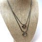 Designer Brighton Silver-Tone Snake Chain Double Strand Pendant Necklace image number 1