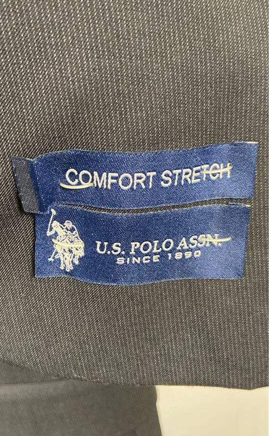 US Polo Assn. Men Black Lined Print Sport Coat Sz 44R image number 6