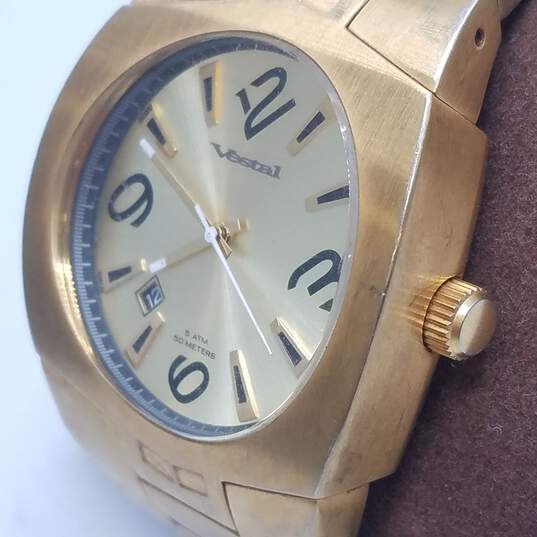 Men's Vestal Motorhead 5ATM 50m Gold Stainless Steel Watch image number 3