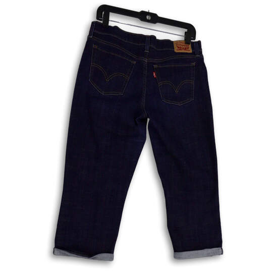 Womens Blue Medium Wash Pockets Regular Fit Denim Straight Jeans Size 29 image number 2