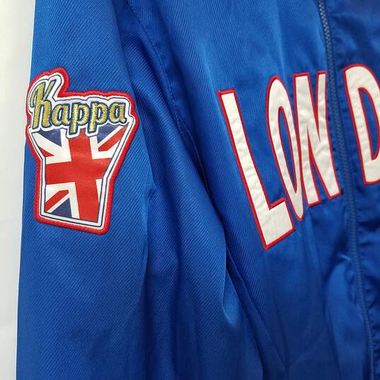 Marine Regenachtig Appartement Buy the Vintage KAPPA London Blue Bomber Zip Jacket Size Large |  GoodwillFinds