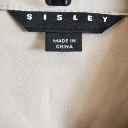 Sisley Women Khaki Trench coat Sz 42 alternative image