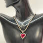 Designer Brighton Silver-Tone Bibi Heart Gem Link Chain Pendant Necklace image number 1