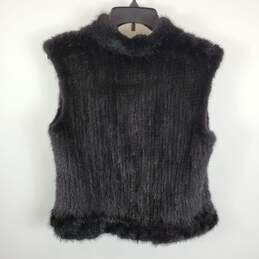Unbranded Women Black Fur Vest M alternative image