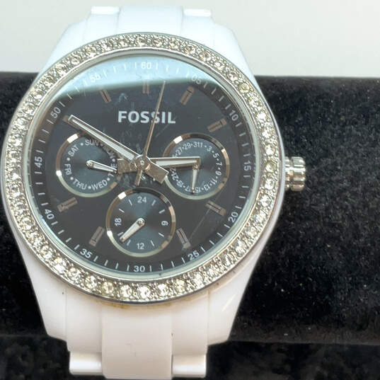 Designer Fossil ES-2669 Stainless Steel Round Dial Quartz Analog Wristwatch image number 1