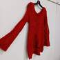Free People Women's Red Chunky Knit Bell Sleeve Sweater Size S NWT image number 3