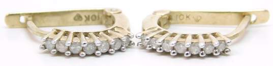 10k Yellow Gold 0.21CTTW Diamond Earrings 2.3g image number 4