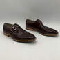 Mens Brown Leather Square Toe Monk Strap Buckle Loafer Shoes Size 12 image number 4