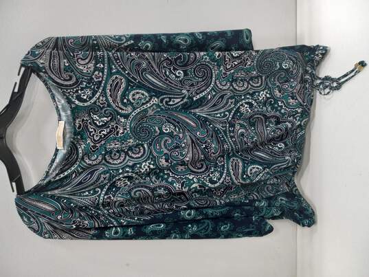 Women's Blue/White Paisley Blouse image number 1