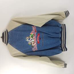 Vintage Warner Brothers Studio Store Men Denim Blue Varsity Button Up Jacket S alternative image