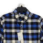 NWT Mens Blue Plaid Spread Collar Long Sleeve Button-Up Shirt Size Small image number 3