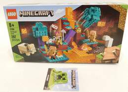 Sealed Lego Minecraft  21168 The Warped Forest Building Toy Set W/ Pin Badge