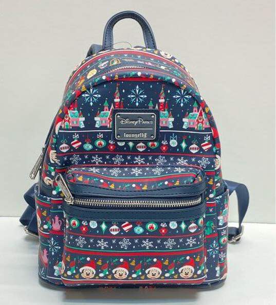 Loungefly X Disney Parks Ugly Christmas Sweater Mini Backpack Multicolor image number 1