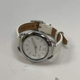 Designer Relic Silver-Tone Leather Strap Round Dial Analog Wristwatch alternative image