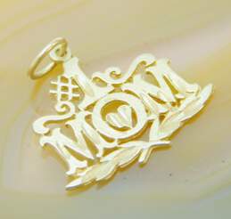 14K Yellow Gold #1 Mom Cut Out Pendant 1.3g alternative image
