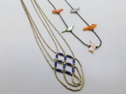 925 Liquid Silver Lapis & Mother Pearl Southwestern Style Necklaces