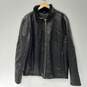 Men’s Andrew Marc Faux Leather Fur Lined Bomber Jacket Sz L NWT image number 1