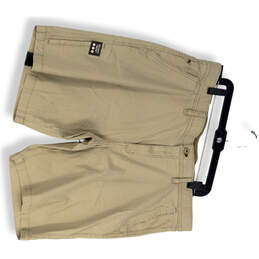 NWT Mens Beige Flat Front Security Zipper Pocket Stretch Chino Shorts Sz 40