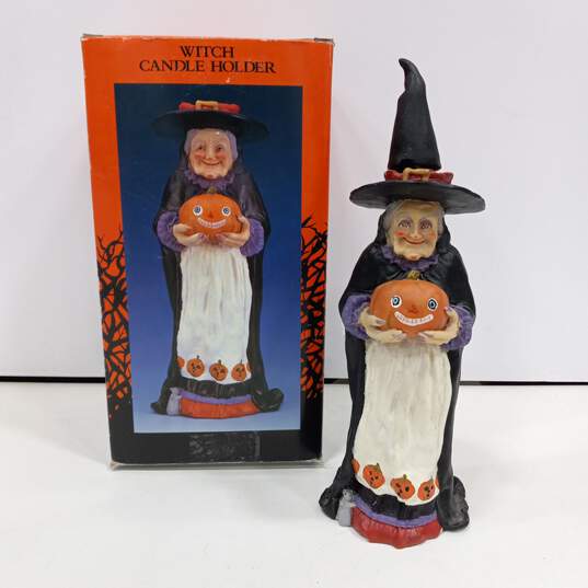Kurt Adler Hand Crafted Halloween Witch Candle Holder image number 1