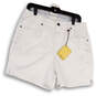 NWT Womens White Denim Medium Wash Pocket Stretch Mom Shorts Size 16 image number 1