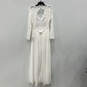 NWT Womens White Lace Long Sleeve V-Neck Back-Zip Maxi Dress Size Large image number 2