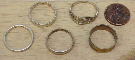 925 Sterling Silver Etched Band Rings Lot 11.3g image number 2