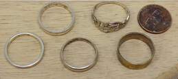 925 Sterling Silver Etched Band Rings Lot 11.3g alternative image