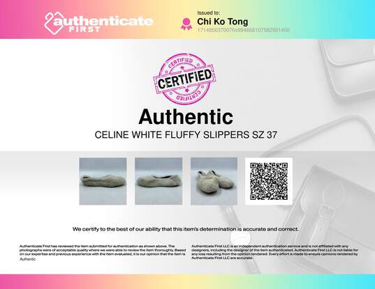 Authentic Celine White Slip-On Dress Shoe W 6.5 image number 7