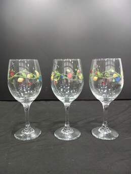Set of 3 Sue Kipkin Sangria Wine Glasses