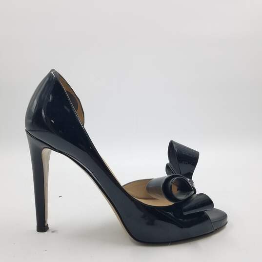 Valentino Garavani Bow D'Orsay Heel Women's Sz.37 Patent Black image number 1
