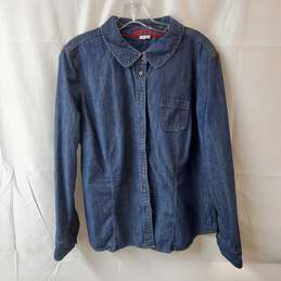 Boden Denim Blue Button Up Cotton Shirt Size 14