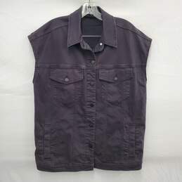 Eileen Fisher MN's Black Button Denim Vest Size S/P
