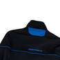 Womens Black Blue Mock Neck Long Sleeve Activewear Full-Zip Jacket Size S image number 4