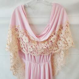 Vintage Pale Pink Lace Dress Unbranded No Size Tag alternative image
