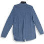 Womens Blue Knitted Long Sleeve Button Front Cardigan Sweater Size L image number 2