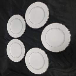 5 Piece Set of White Mikasa Salad Plate