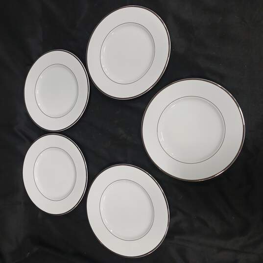 5 Piece Set of White Mikasa Salad Plate image number 1