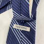 NWT Men's Blue Striped Silk Four In Hand Adjustable Pointed Necktie image number 3