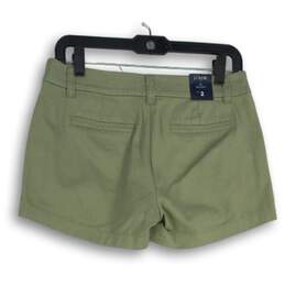 J. Crew Womens Green Flat Front Slash Pocket Chino Shorts Size 2 alternative image