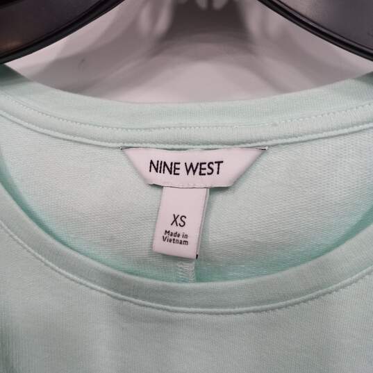 Nine West Women's Green Cotton Blend Side Tie T-Shirt Dress Size XS image number 2