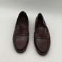 Mens Brown Leather Braided Moc Toe Slip On Loafers Shoes Size 7.5 M image number 1