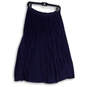 Womens Blue Pleated Elastic Waist Pull-On Midi A-Line Skirt Size Medium image number 1