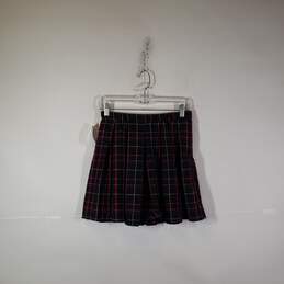Womens Plaid Pleated Front Side Zip Short Mini Skirt Size Small alternative image