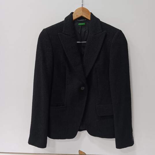 Made In Slovakia of Benetton Black Jacket Size 6/Medium (Italian Size 42) image number 1
