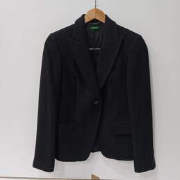 Made In Slovakia of Benetton Black Jacket Size 6/Medium (Italian Size 42)