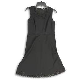 Talbots Womens Black Round Neck Zipper Sleeveless Fit & Flare Dress Size 2P