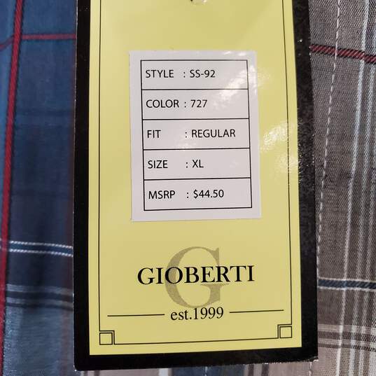 Gioberti Men's Plaid Short Sleeve SZ XL NWT image number 6