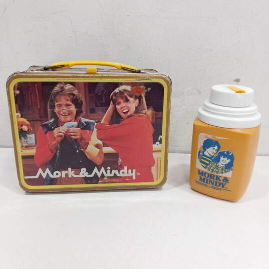 Vintage Thermos Mork & Mindy Metal Lunch Box w/Thermos image number 1